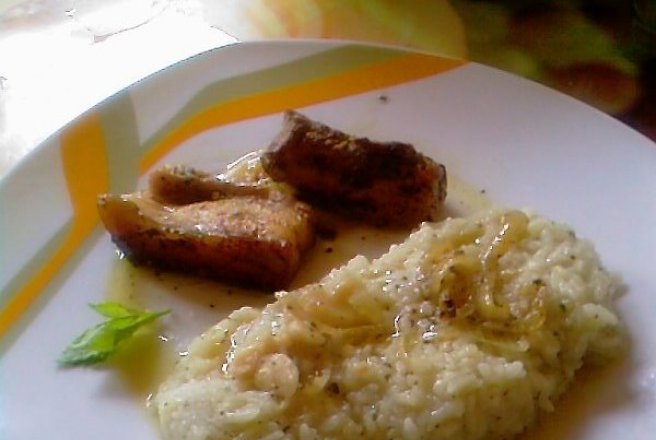 Piept de porc in bain marin cu Orez Aromat