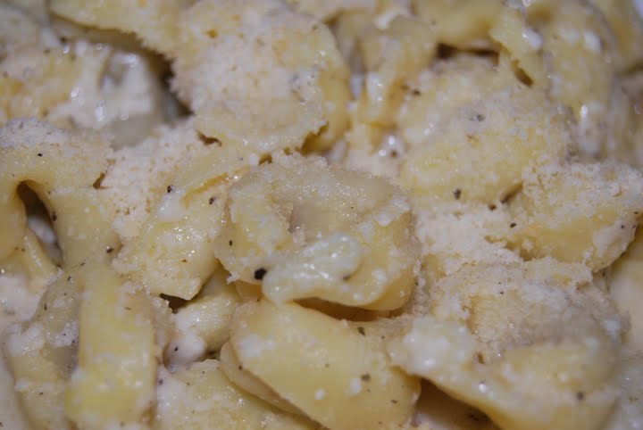 Reteta simpla si rapida de tortellini in sos de smantana si cascaval