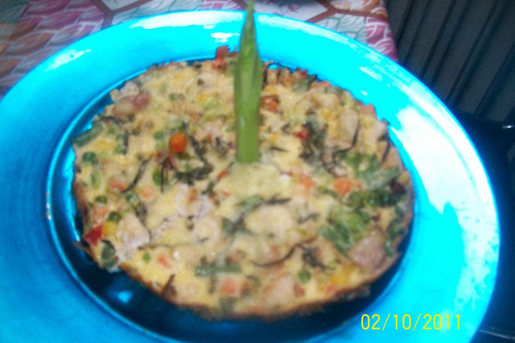 Frittata de legume cu pui si bacon