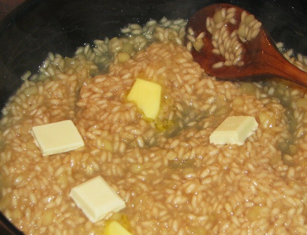 Risotto cu mere si ciocolata alba