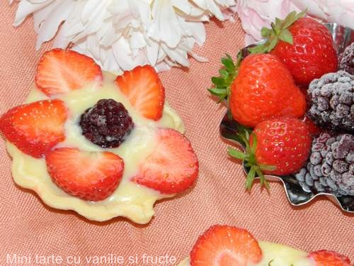 Mini tarte cu crema de vanilie si fructe