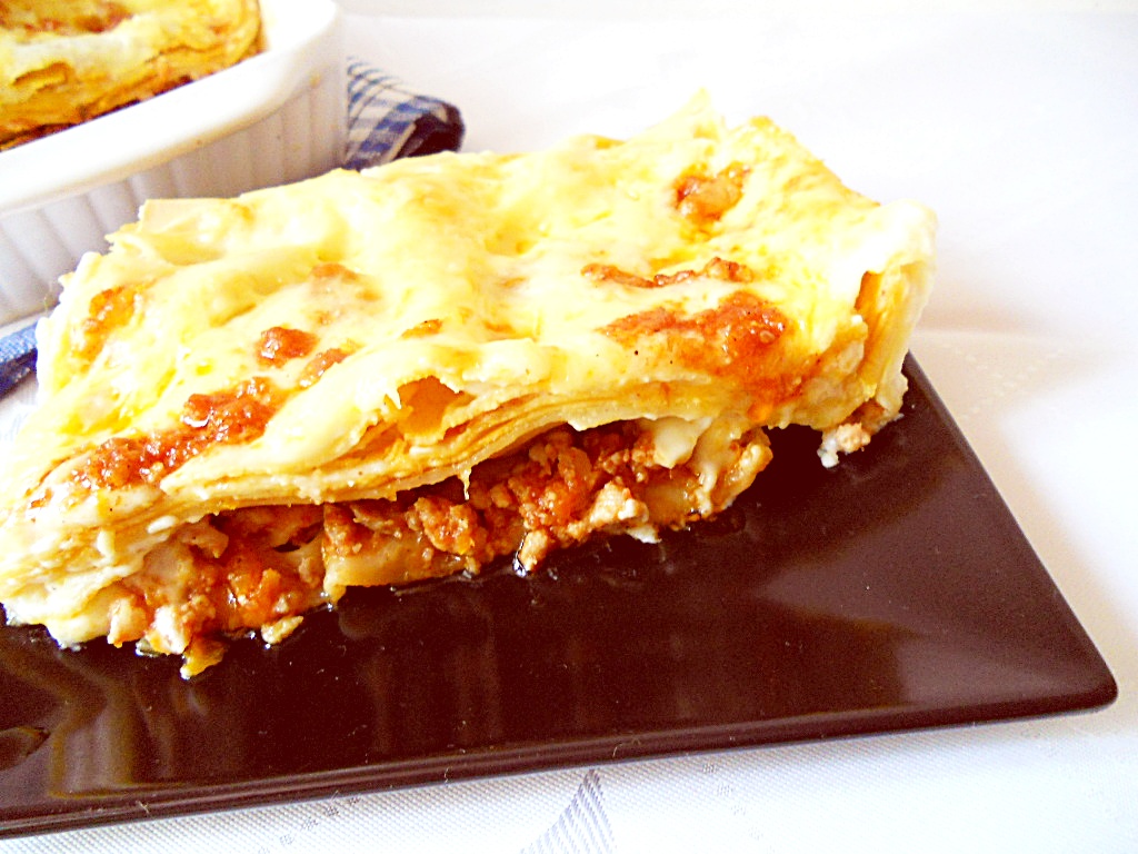 Lasagne cu cannelloni şi carne de porc