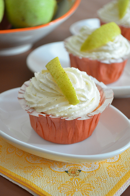 Coconut Pear Cupcakes