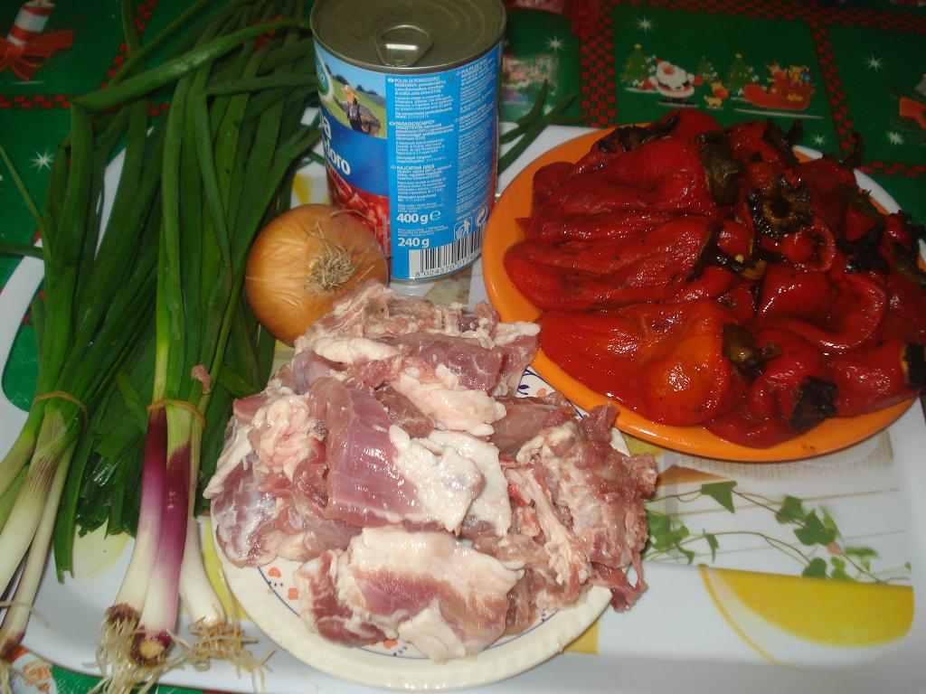 Tocanita de ardei rosii copti si carnita de porc