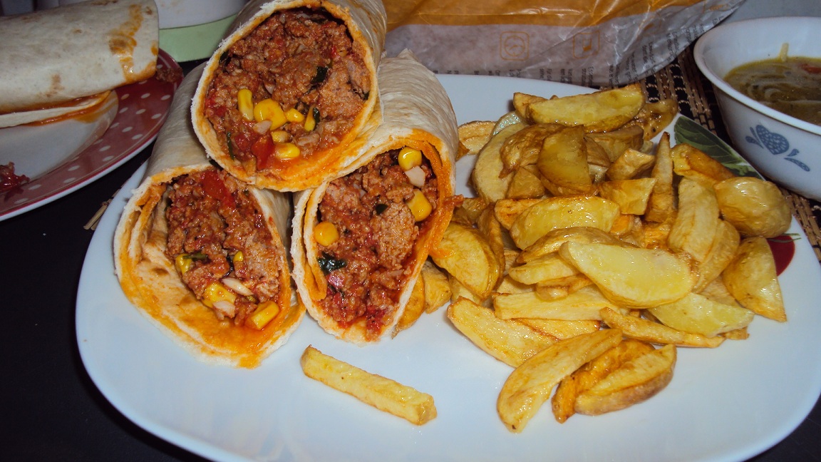 Burritos cu carne tocata