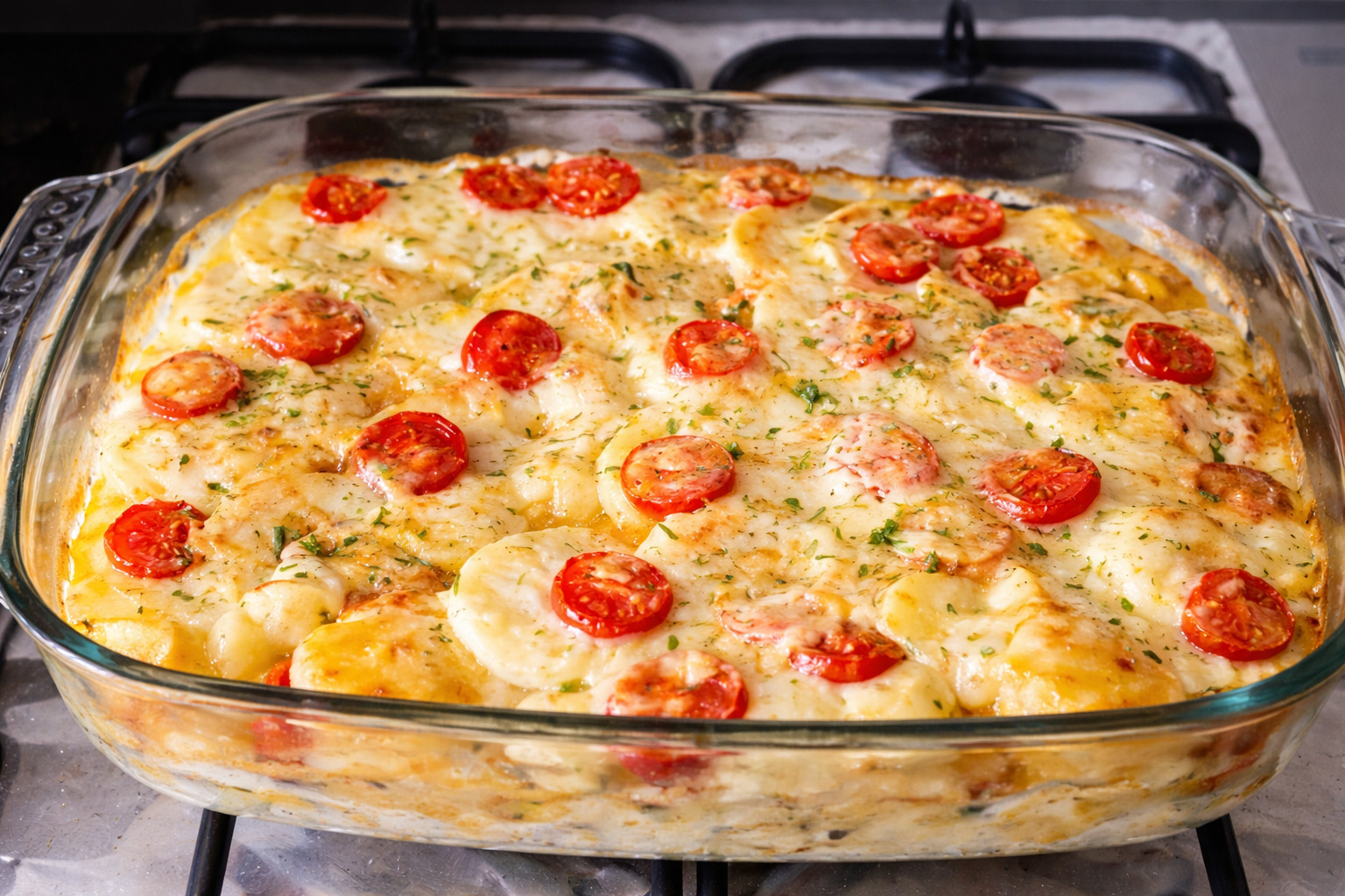 Piept de pui cu cartofi si sos bechamel