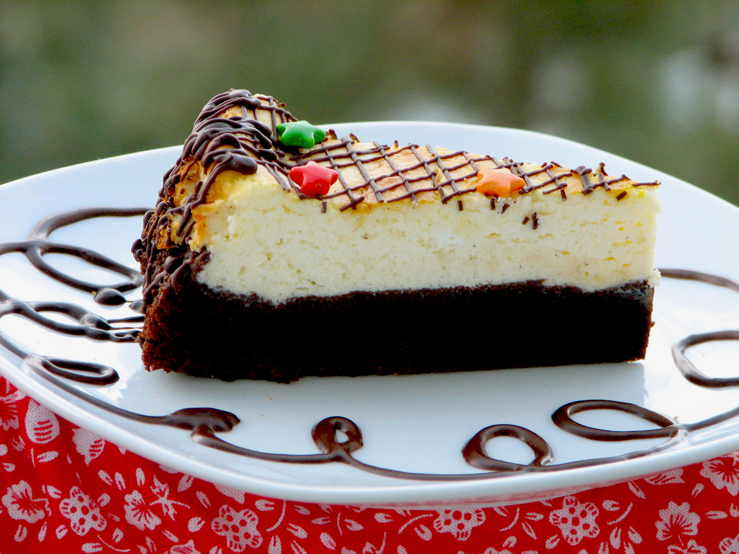 Brownie bottom cheescake