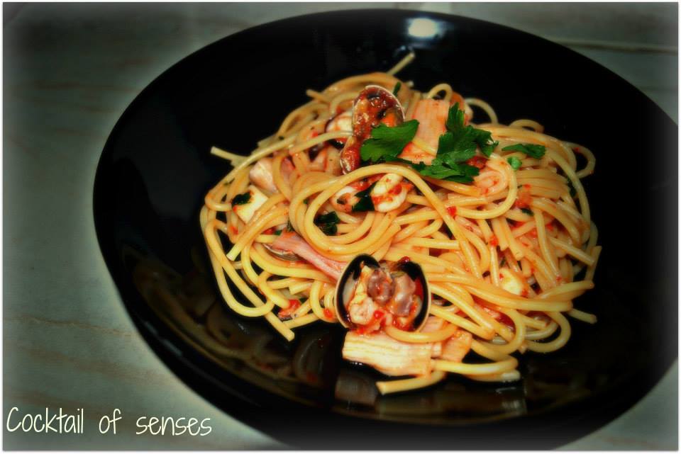 Spaghetti cu fructe de mare