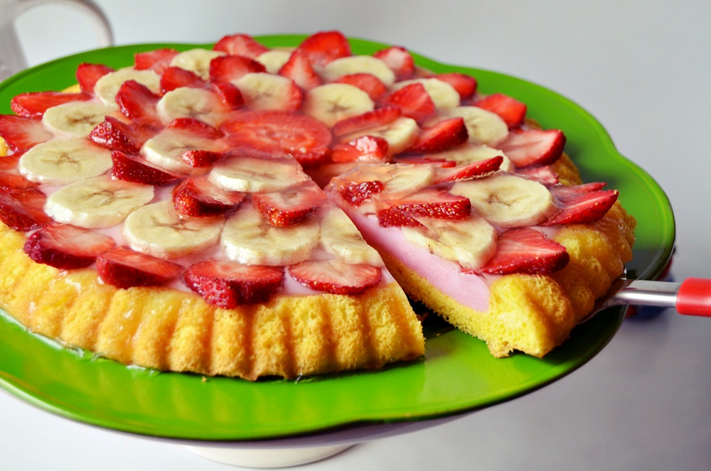 Tarta cu budinca si fructe reteta de desert de casa delicios