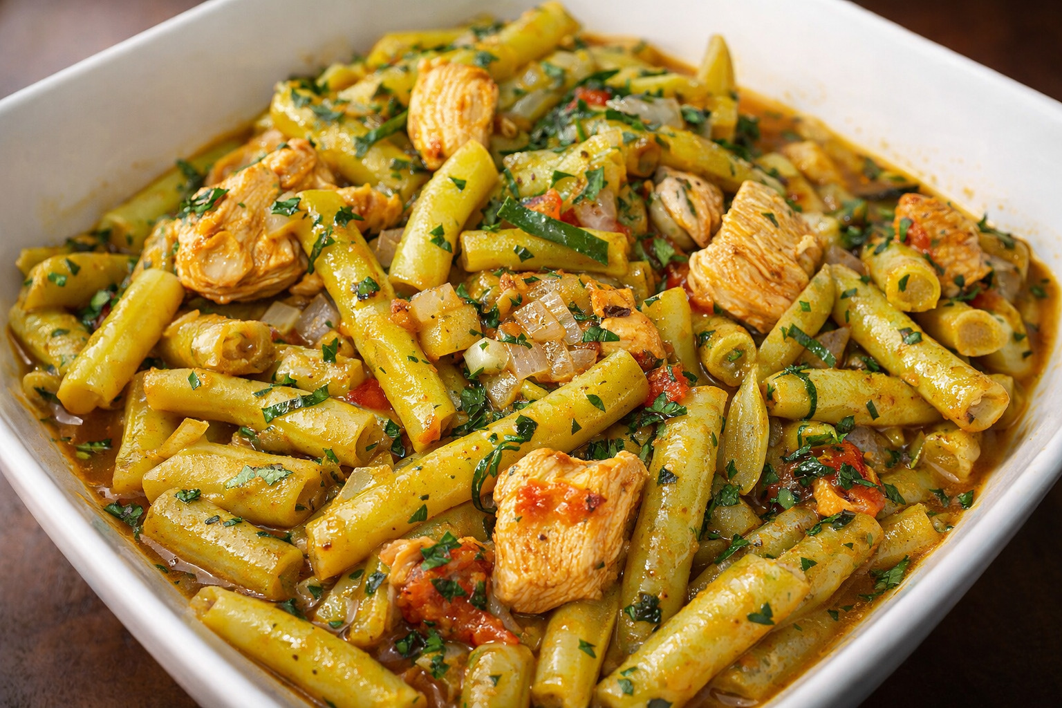 Fasole pastai cu piept de pui