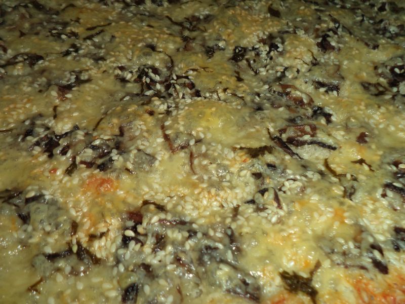 Focaccia cu ciuperci si cascaval