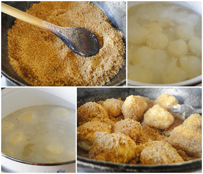 Reteta de preparare a papanasilor fierti cu pesmet de biscuit si dulceata de trandafir