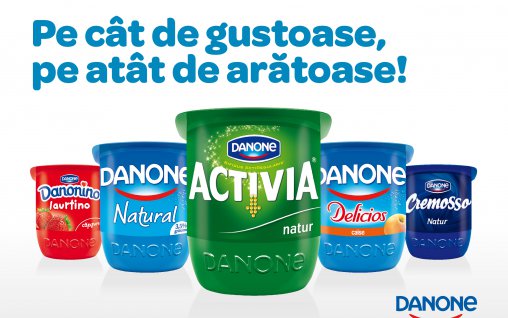 Danone își schimbă din mai garderoba... cu noi ambalaje  În noul pahar KISS, iaurturile Danone sunt acum pe cât de gustoase pe atât de arătoase 