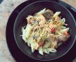 Penne cu carne de curcan, praz si ciuperci-6