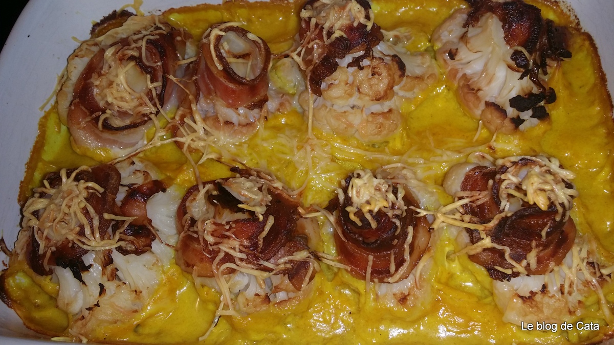 Conopida gratinata cu curry si bacon afumat