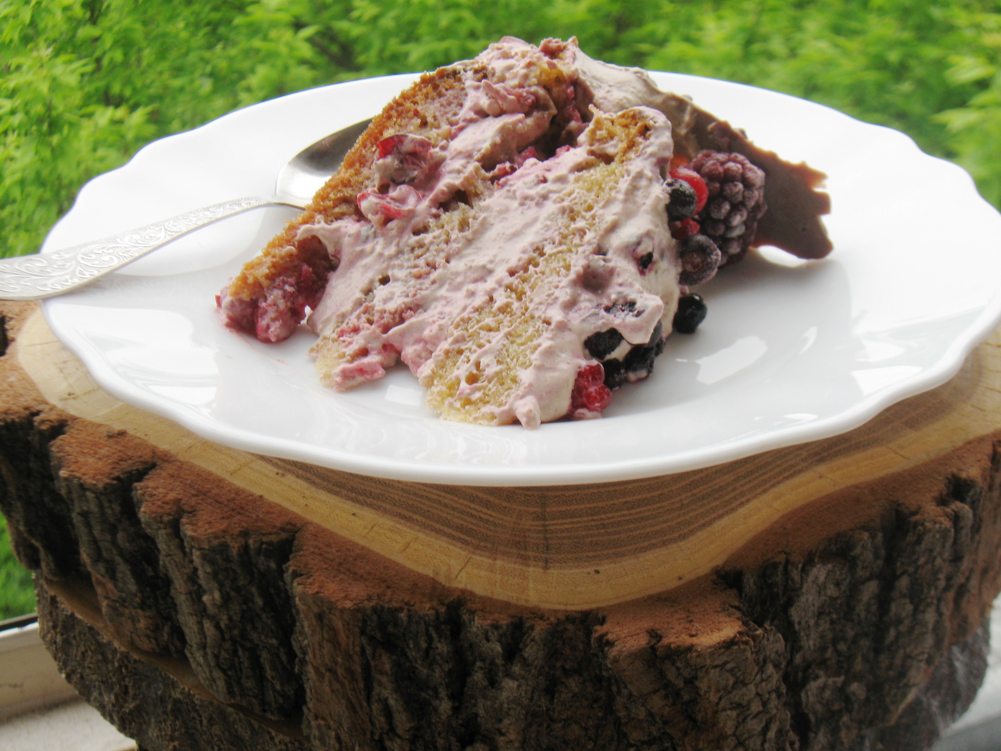 Tort cu fructe de padure si crema de ciocolata