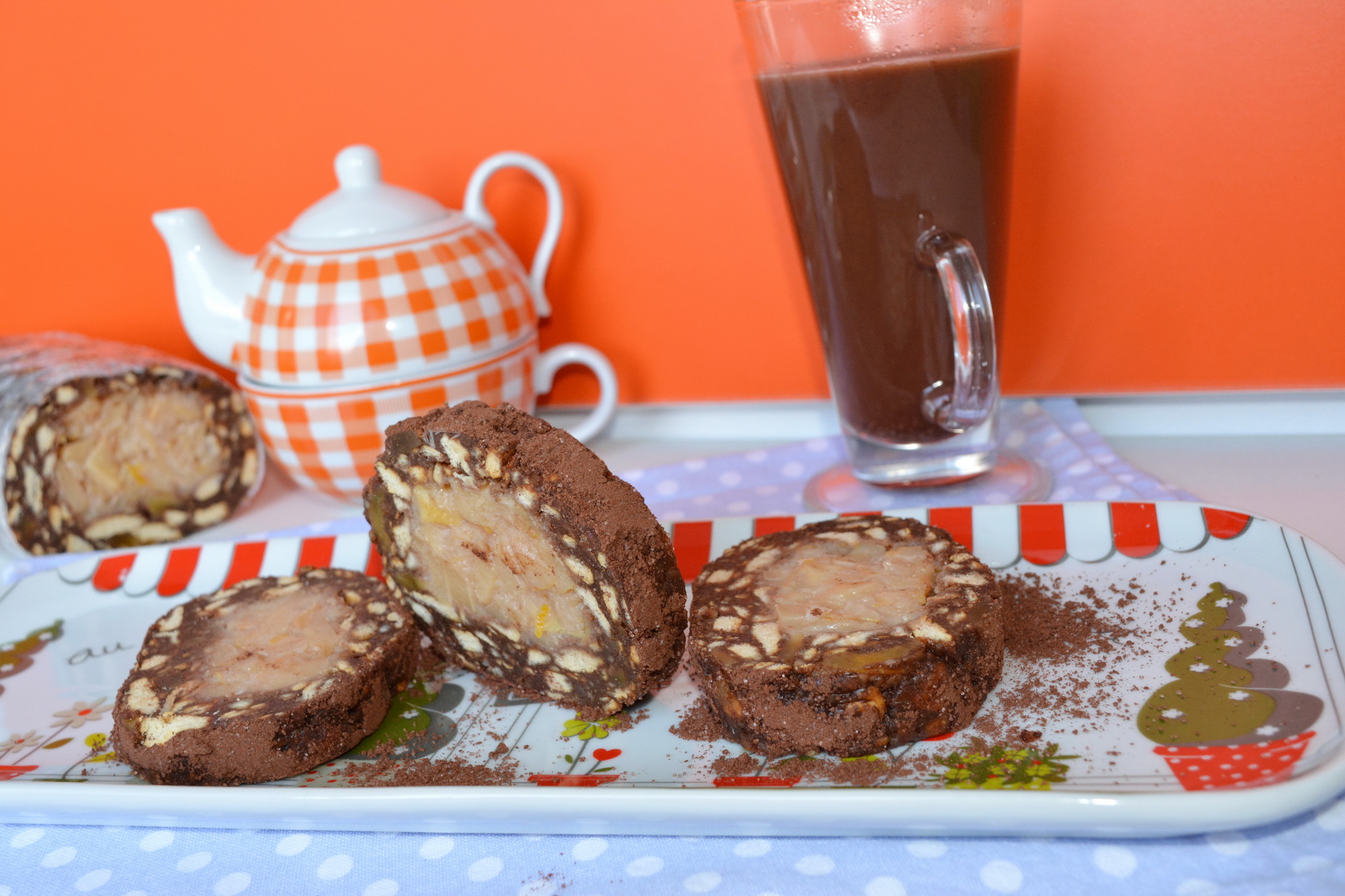 Salam de biscuiţi, reţetă cu gutui