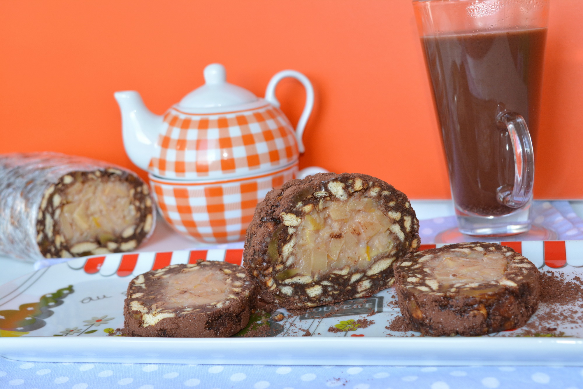 Salam de biscuiţi, reţetă cu gutui