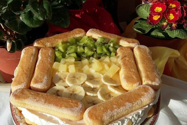 Desert tort la rece cu crema de iaurt si ananas