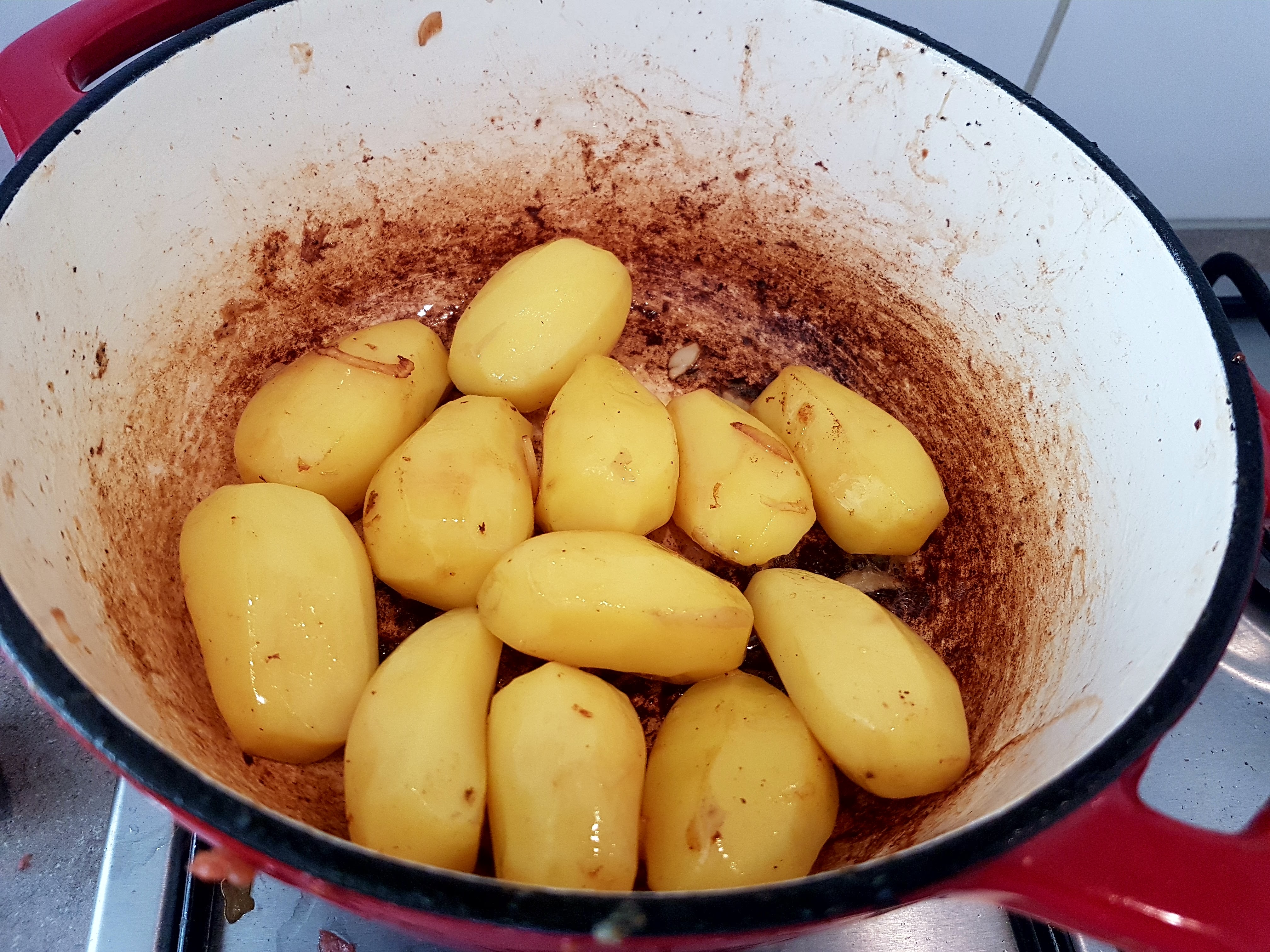 Poulet en Cocotte Bonne Femme by Julia Child (Pui la cuptor cu bacon, ceapa si cartofi)