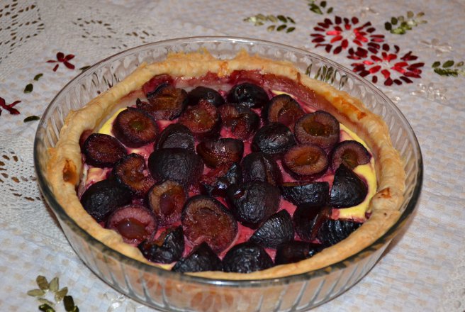 Desert tarta cu branza si prune