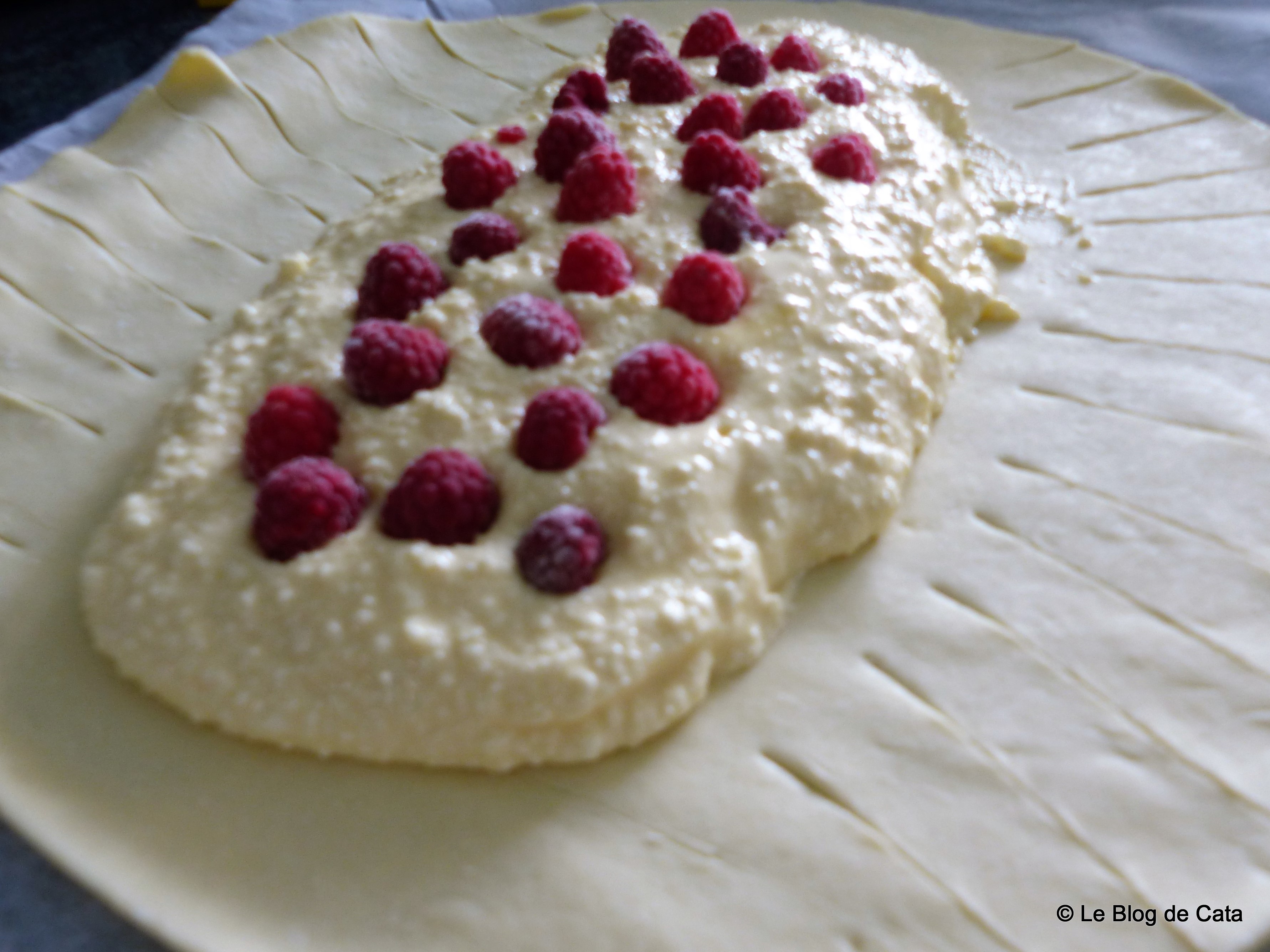 Desert strudel cu branza si zmeura