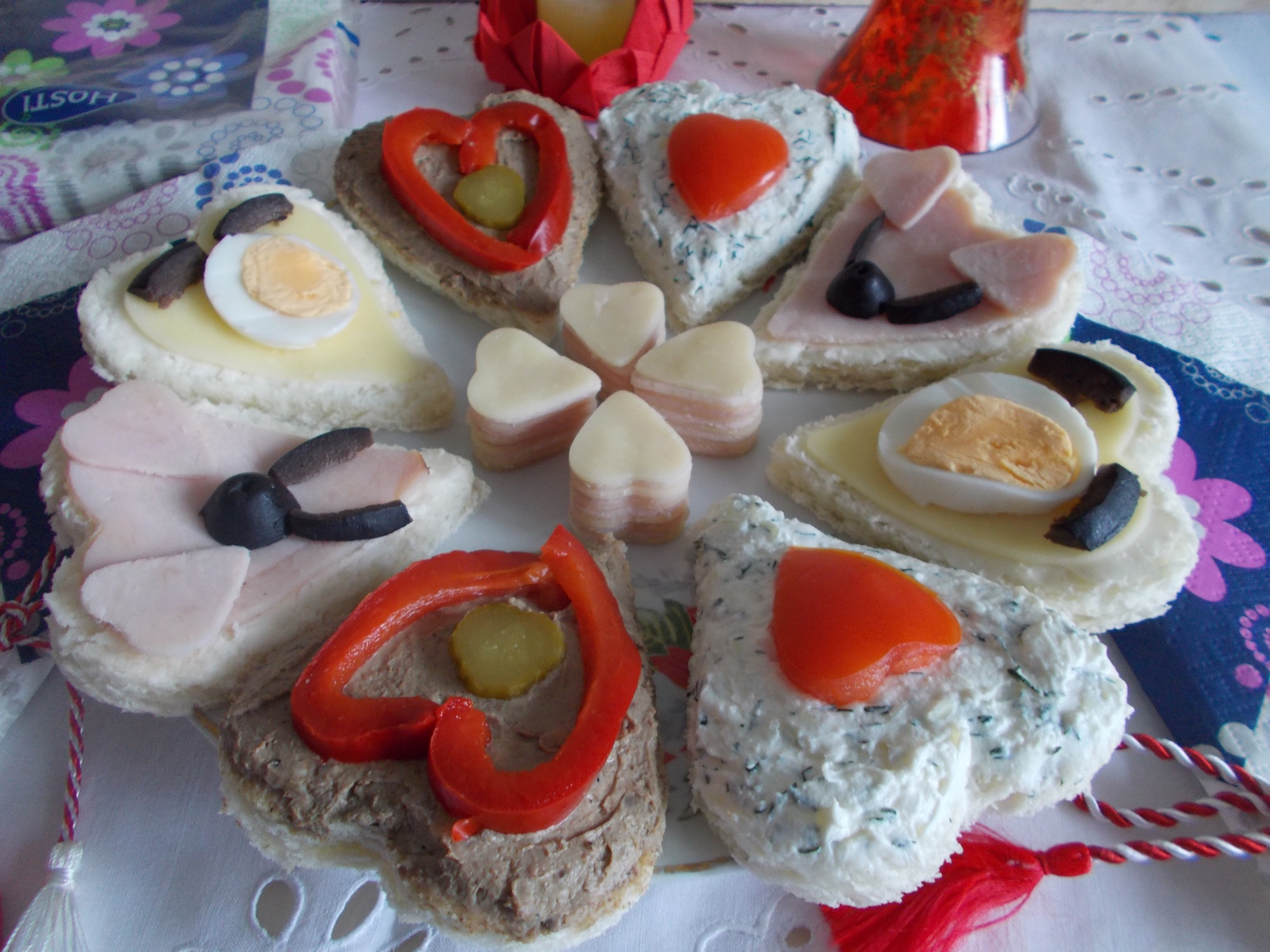 Aperitiv tartine valentine