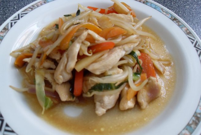 Stir fry chicken and vegetables