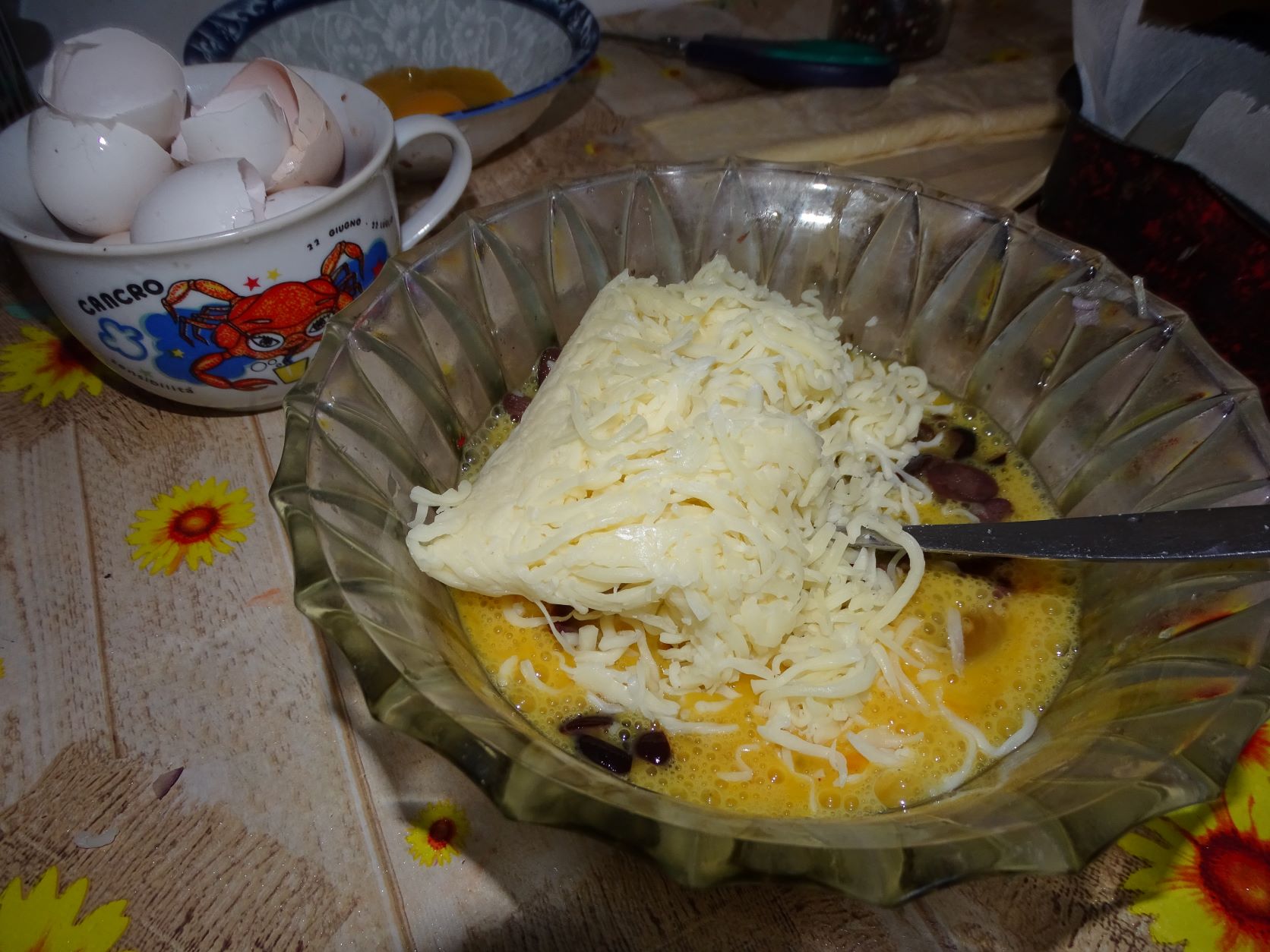Placinta cu carne, dovlecel, mozzarella
