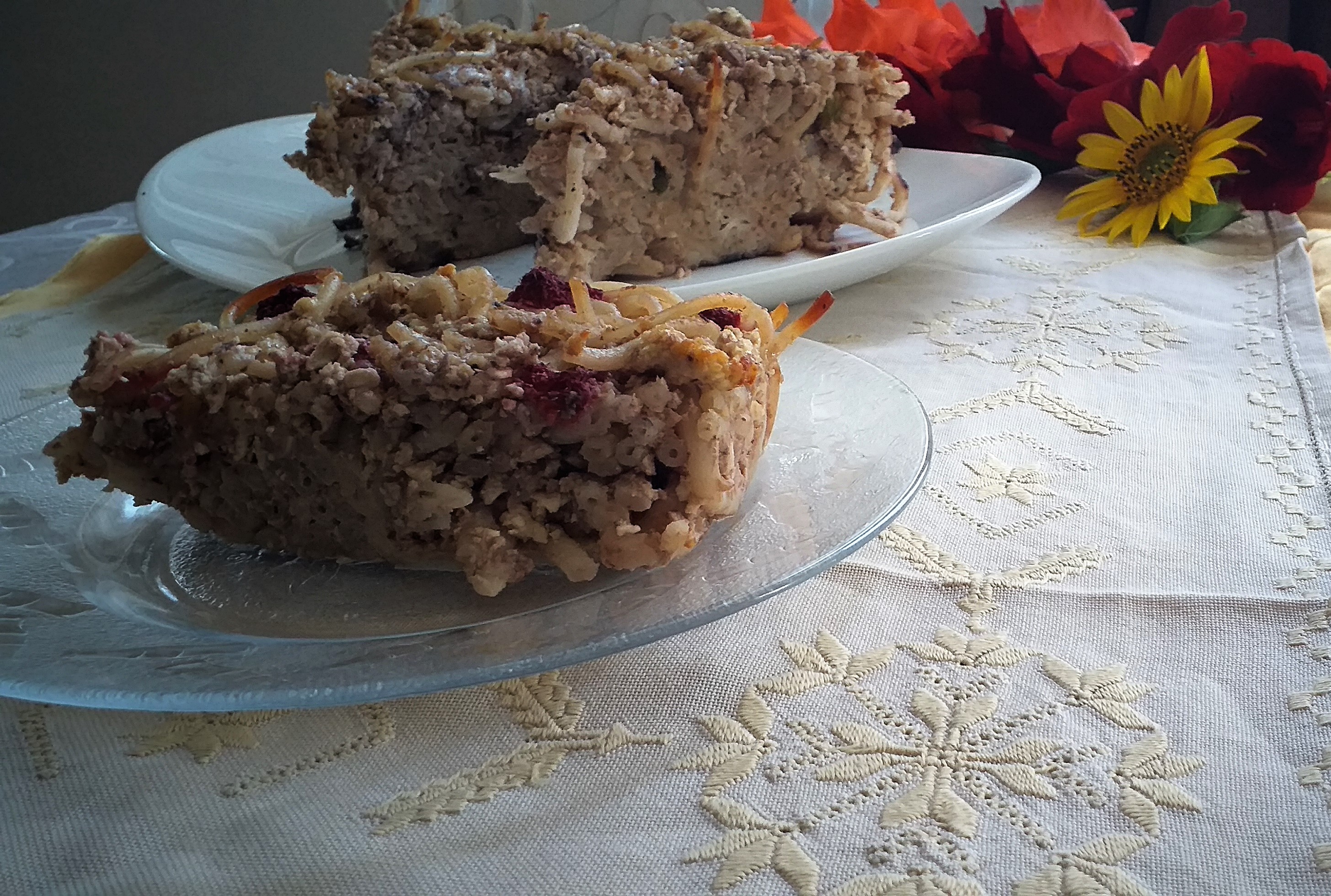 Desert budinca de macaroane cu branza si nuca