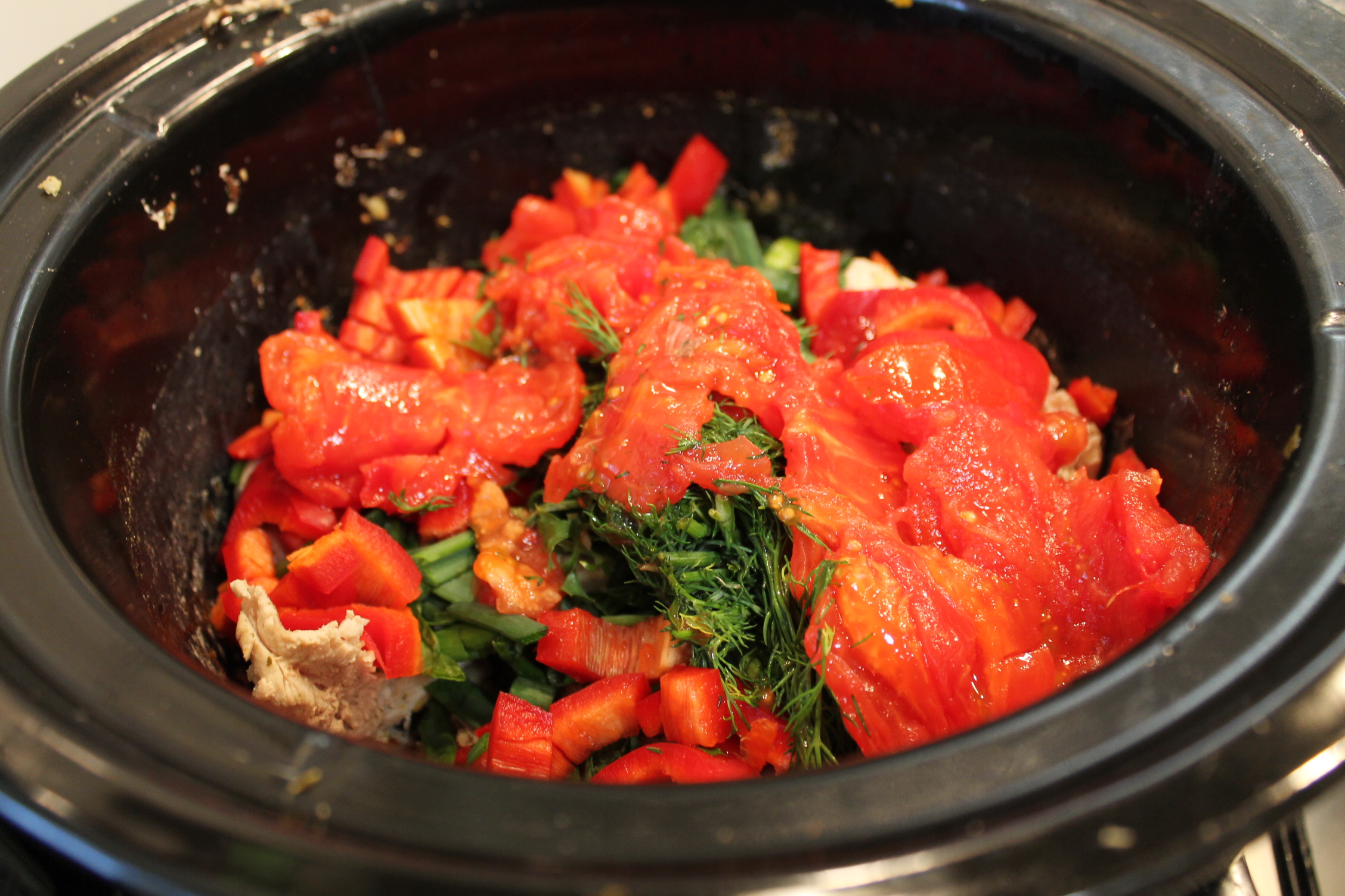 Tocanita din carne de curcan, pui si porc, la slow cooker Crock Pot