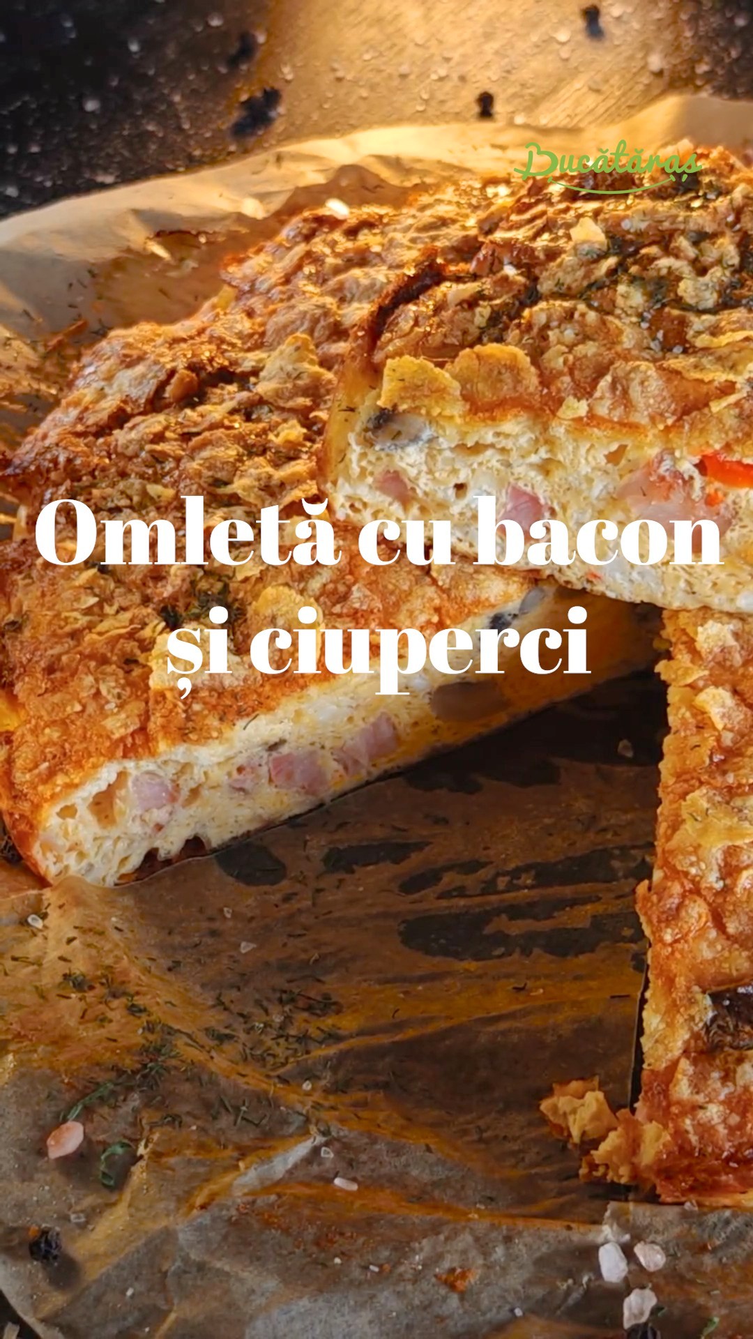 Omletă la cuptor cu bacon și ciuperci - Mic dejun gustos și sățios