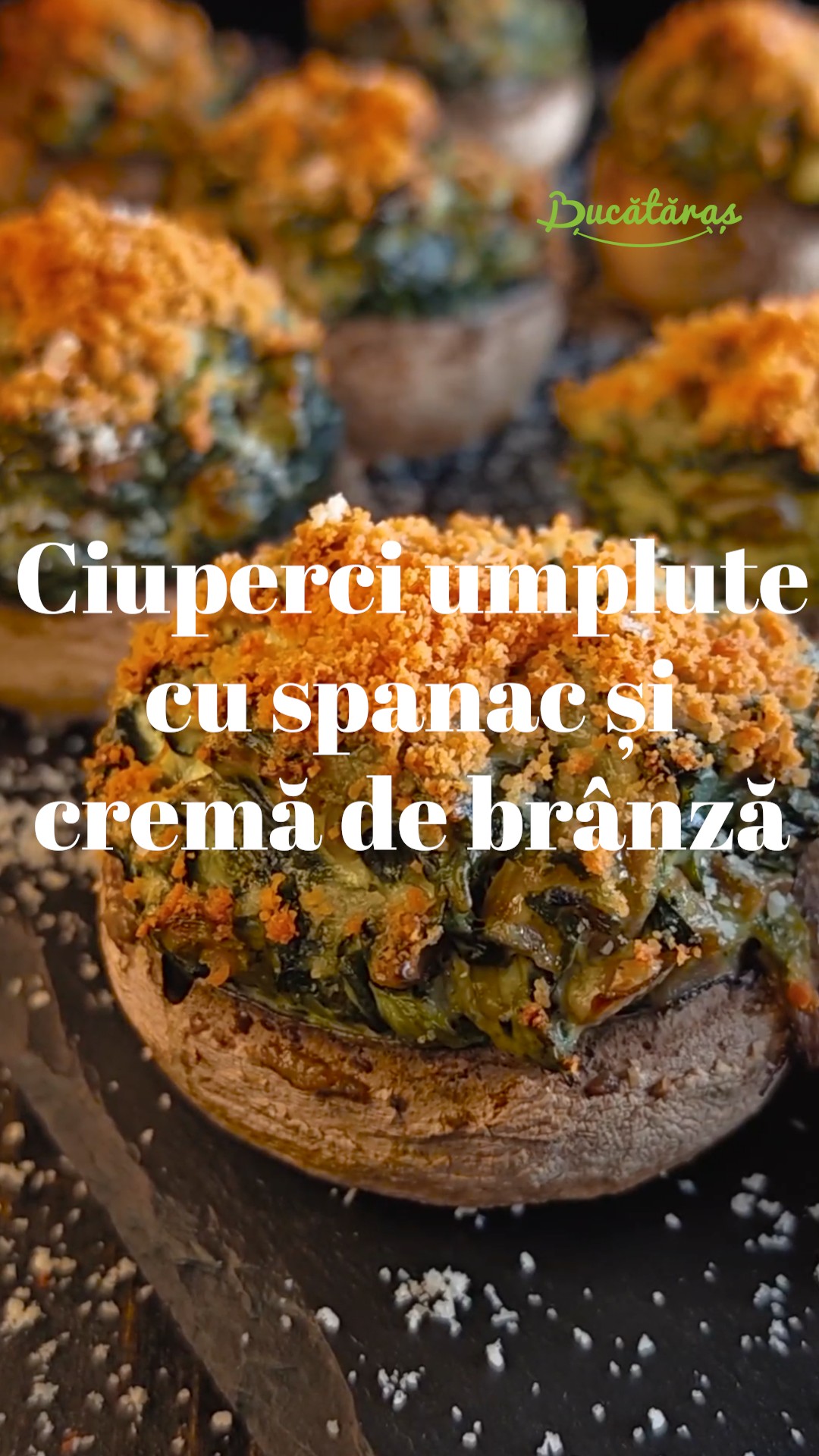Ciuperci umplute cu spanac și cremă de brânză - Rapide și delicioase